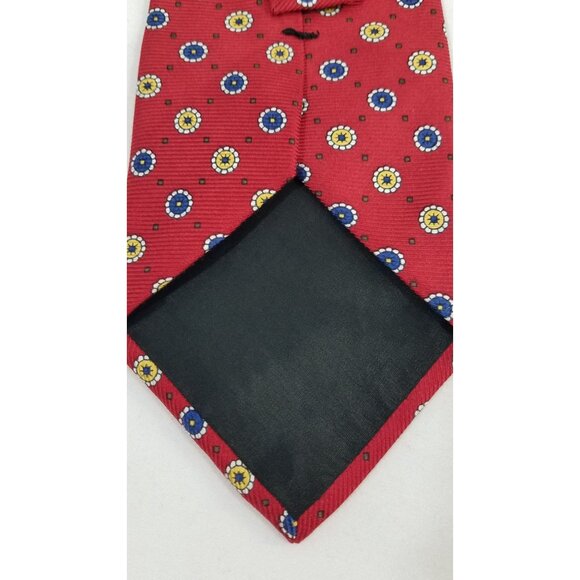 Jos. A. Bank Mens Necktie Silk Tie Red Floral Pattern 61" X 3.75" Made In Italy - Picture 6 of 8